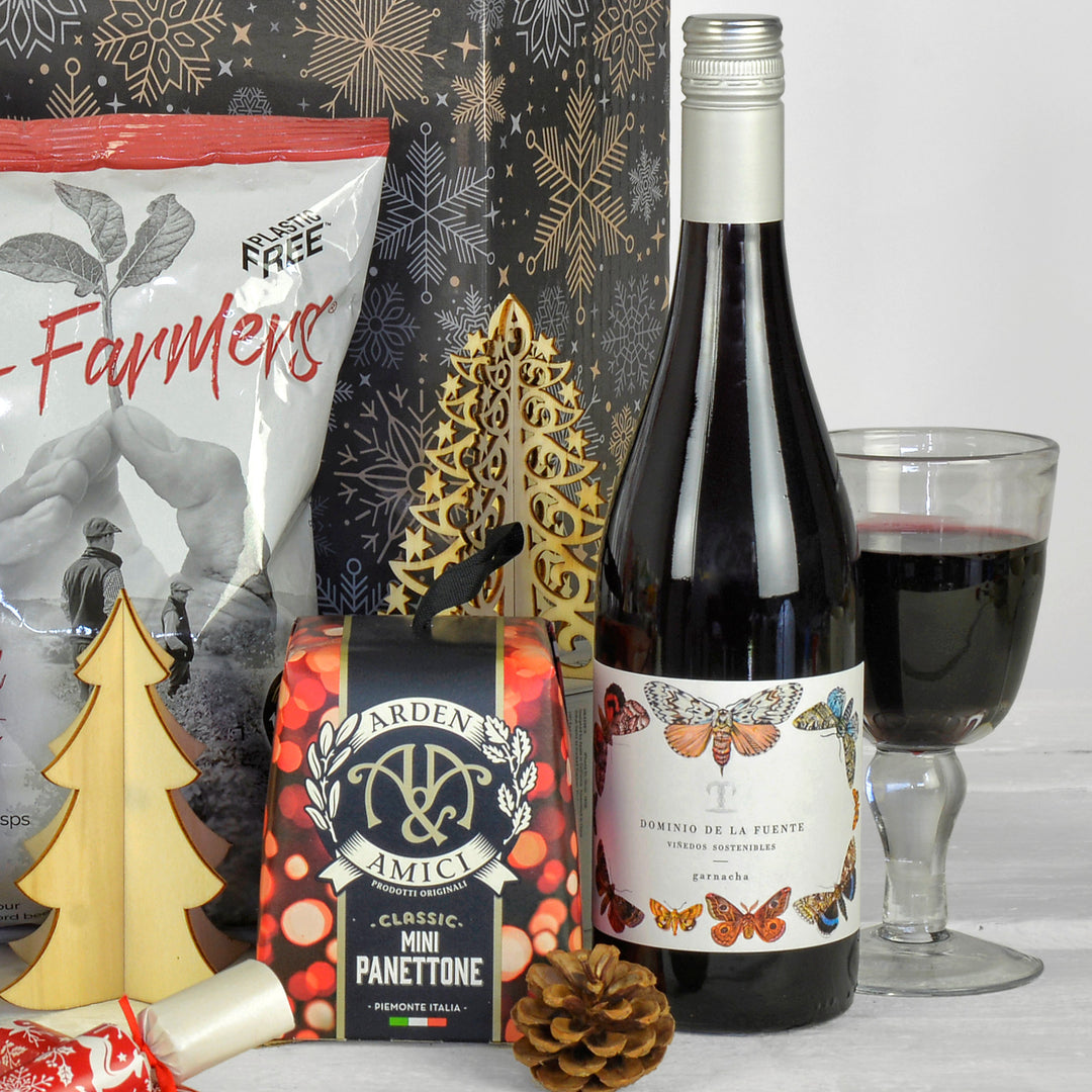 Sustainable Christmas Gift Box with Wine